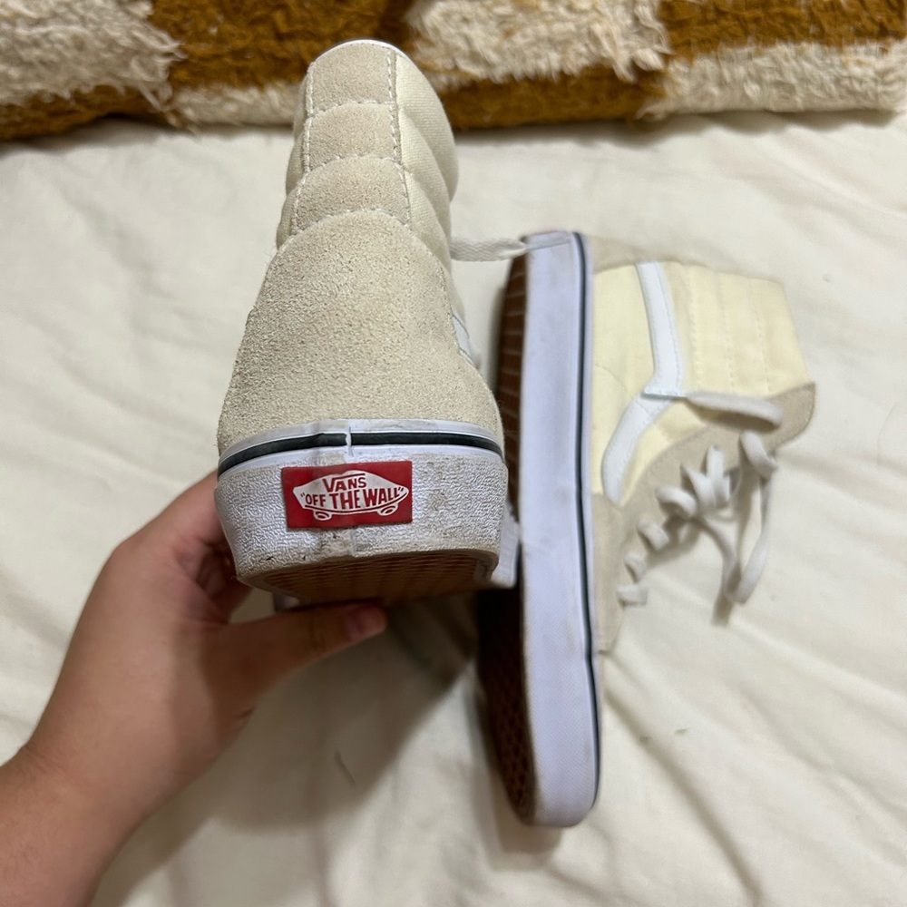 cream high top vans